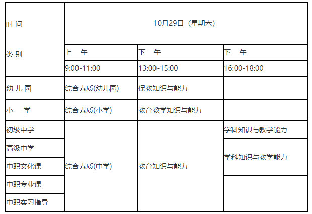 2022下半年中小學教師資格考試時間安排 2022下半年中小學教師資格考試時間安排